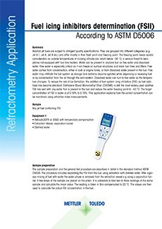 Download our fuel icing inhibitors determination application to learn how to easily measure its concentration with portable refractometers.