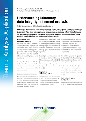 Data-integriteit voor thermische analyses