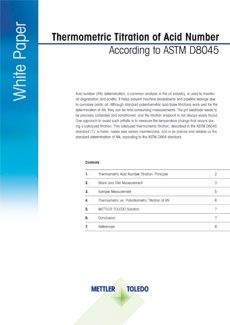 Thermometric Titration of Acid Number according to ASTM D8045 (Valoración termométrica del índice de acidez según el estándar ASTM D8045)