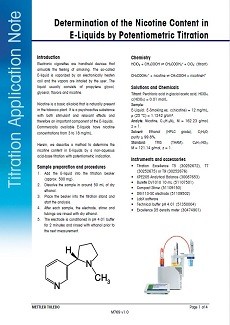 Nicotine Content in E-Liquids by Potentiometric Titration