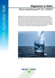 Magnesium Content in Water Using UV Vis Spectroscopy