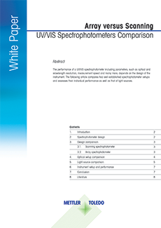 Download the white paper which compares array and scanning UV Vis spectrophotometer setups and assesses their individual performances and benefits.