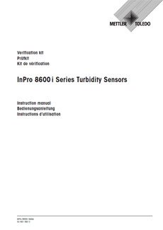 Instructions d'utilisation sondes de turbidité série InPro8600 - Unité de contrôle