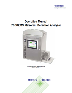 Operation Manual for 7000RMS Microbial Detection Analyzer