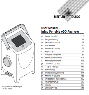 Operation Manual for InTap Portable oDO Analyzer
