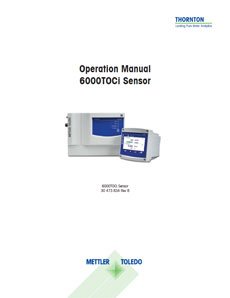 Operation Manual: 6000TOCi Sensor
