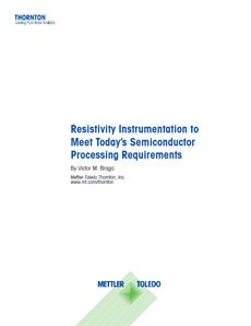 Resistivity Instrumentation to Meet Today's Semiconductor Processing Requirements