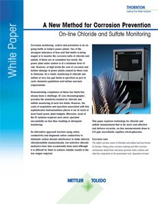 A New Method for Corrosion Prevention On-line Chloride and Sulfate Monitoring
