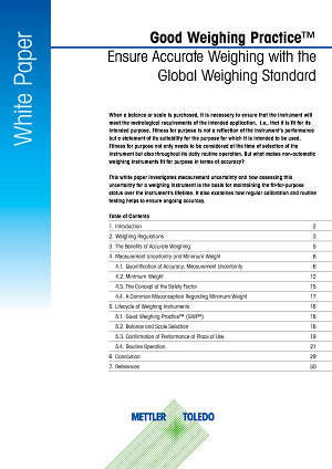 المستند التعريفي التمهيدي للممارسات الجيدة لقياس الوزن