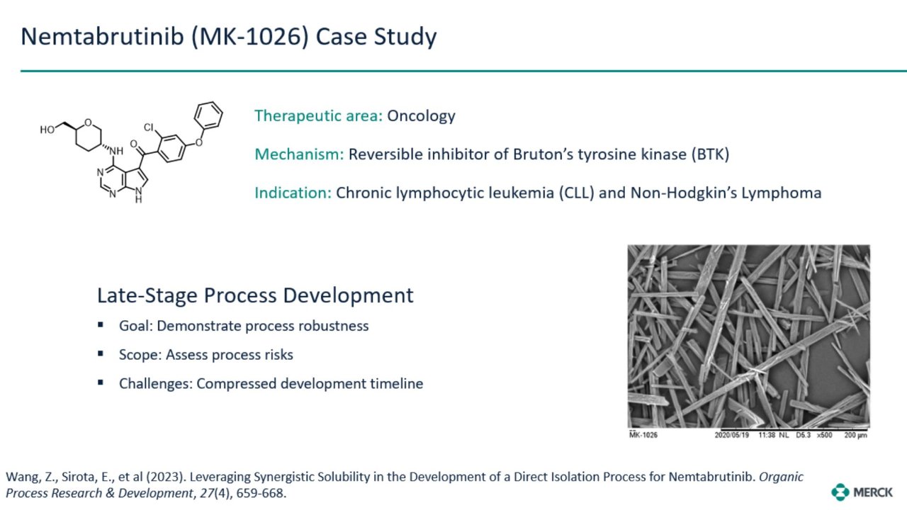 late stage process development of Nemtabrutinib (MK-1026) at msd