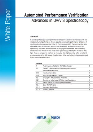 Автоматизированное подтверждение рабочих характеристик — усовершенствование спектроскопии UV/VIS