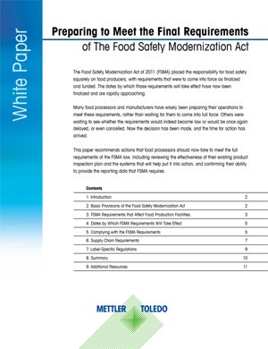Sécurité alimentaire : les dernières exigences de la FSMA grâce à notre livre blanc à télécharger