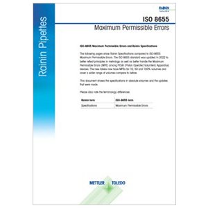 ISO 8655 for pipettes