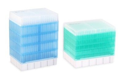 Stacked High-Throughput Pipette Tip Trays