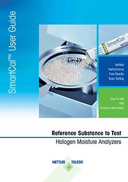 SmartCal™ User Guide : Sustancia de referencia para Tests Analizadores halógenos de humedad