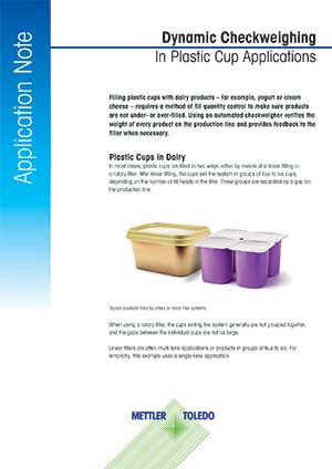 Checkweighing in Dairy-Filled Plastic Cups | Application Note