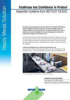 Case Study - METTLER TOLEDO’s Inspection Solutions Gives Confidence to Frozen Food Supplier