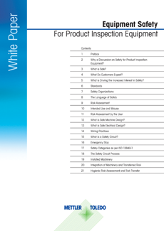 Product Inspection Equipment Safety